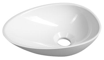 SAPHO Umivaonik za Stol KEA, Lijevani Mramor, Ovalni, Bijeli, 32x22 cm