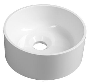 SAPHO SAPHO SANNA Umivaonik na Desku, Lijevani Mramor, Bijeli, Ø25cm