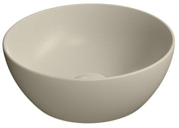 Gsi PURA COLOR kružni umivaonik na ploči, mat keramika, 32 cm, bež
