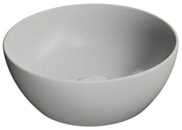 Gsi PURA keramički umivaonik na ploči, promjer 32 cm, mat sive boje