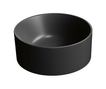 Gsi KUBE X keramički umivaonik za ploču, promjera 32cm, mat crni