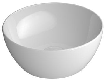 Gsi PURA keramički umivaonik na ploči, promjer 32 cm, ekstra bijela ExtraGlaze antibakterijska keramika