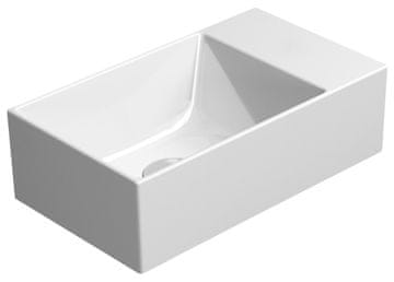 Gsi GSI KUBE X Keramički Umivaonik 40x23 cm, Bjelomata površina, Bez otvora, Univerzalna montaža
