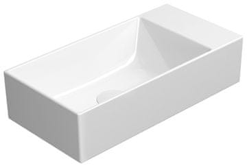 Gsi GSI KUBE X keramički umivaonik 50x25cm bijeli bez rupice ExtraGlaze desni/lijevi
