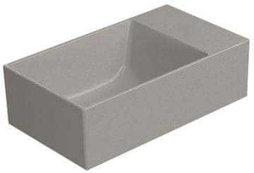 Gsi KUBE X Keramički Umivaonik 40x23cm Tortora Mat, Bez Otvora, Montaža Desno/Lijevo
