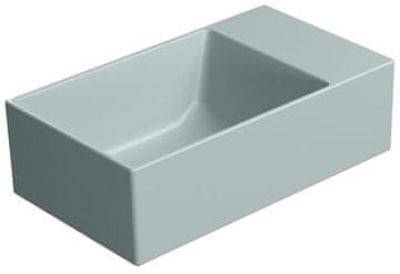 Gsi KUBE X keramički umivaonik 40x23cm, bez otvora, desni/lijevi, ghiaccio mat