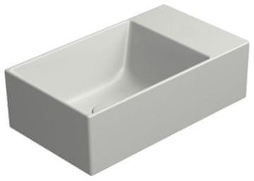 Gsi KUBE X keramički umivaonik 40x23cm, siva mat, bez otvora, lijeva/desna montaža
