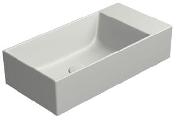 Gsi KUBE X keramički umivaonik 50x25 cm, bez otvora, desna/lijeva, sivi mat