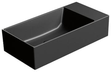 Gsi KUBE X keramički umivaonik 50x25cm, bez otvora, lijevi/desni, crni mat