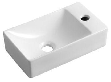 SAPHO MARGITHA Keramički Zdjelo 38x22cm, Desni Otvor za Slavinu, Bijelo