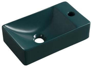 SAPHO MARGITHA Keramički Zidni Umivaonik 38x22cm, Jedna Rupica za Slavinu, Tirkizna Boja