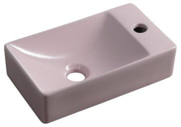 SAPHO MARGITHA Keramički Umivaonik 38x22cm, Desni Otvor za Slavinu, Ružičasti