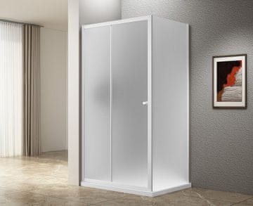 AQUALINE UGGA pravokutna tuš kabina 1100x800mm, Brick staklo, bijela