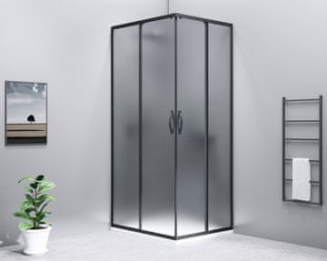 Gelco GELCO SIGMA SIMPLY BLACK Kutni Tuš 1000x800mm, L/P, Klizna Vrata, Brick Staklo