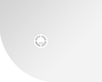 POLYSAN Polukružna tuš kada FLEXIA od lijevanog mramora 100x80cm, R550, desna, bijela