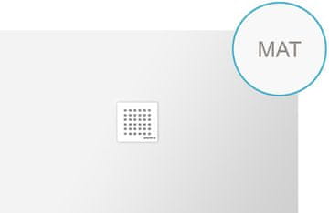 POLYSAN FLEXIA Pravokutna Mramorna Tuš Kada, 130x80cm, Bijela Mat, Prilagodljiva Veličina