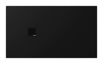 POLYSAN Tuš kada od lijevanog mramora TRENECA s prilagodljivom dimenzijom 140x80cm, crna mat