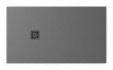 POLYSAN Tuš kada od lijevanog mramora TRENECA, prilagodljive dimenzije 140x80cm, siva mat