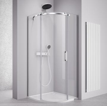 POLYSAN THRON Polukružna Tuš Kabina 900x900mm, Prozirno Staklo, Lijeva