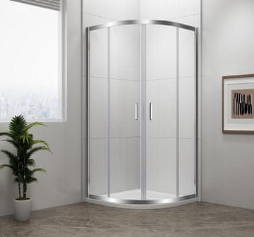 POLYSAN Polukružna Tuš Vrata EASY 900x900mm, Kromirana Aluminijska, Prozirno Staklo