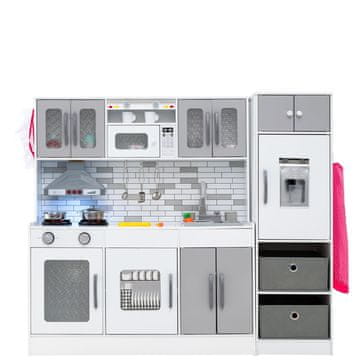 Northix Drveni kuhinjski set za igru s LED svjetlom i zvukom