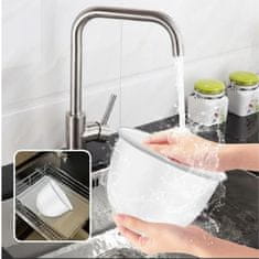 HOME & MARKER® Višekratna silikonska podloga za mikser, obloga za zdjelu, kompatibilna s KitchenAid, s poklopcem | POSODINKA bijela