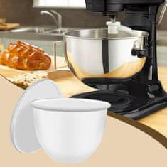 HOME & MARKER® Višekratna silikonska podloga za mikser, obloga za zdjelu, kompatibilna s KitchenAid, s poklopcem | POSODINKA bijela