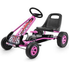 Northix Dječji pedalni gokart s podesivim sjedalom, roza, 98 x 59 x 61 cm