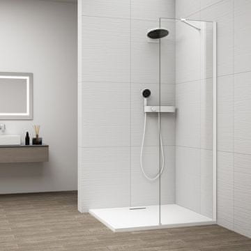 POLYSAN Polysan ESCA bijela mat staklena tuš pregrada, antidrop, veličina 300 mm