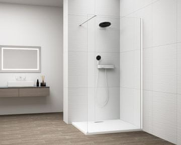 POLYSAN ESCA BIJELA MAT Stakleni Zid za Tuš, 1400 mm, prozirno staklo, jednostavna montaža