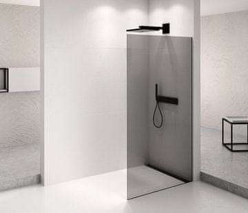 POLYSAN ARCHITEX Crna Mat Tuš Paravan 1262mm, Dimno Staklo