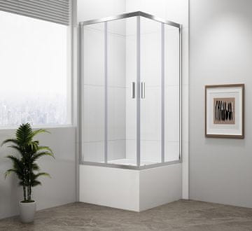 POLYSAN CARMEN Kvadratna Tuš Kabina 90x90 cm s Prozirnim Staklom, Polirani Krom Profili