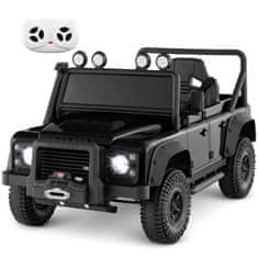 Northix Električni dječji Land Rover Defender 12V s daljinskim upravljačem, crni