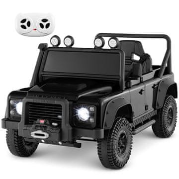 Northix Električni dječji Land Rover Defender 12V s daljinskim upravljačem, crni