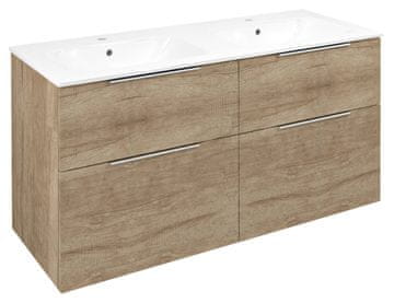 SAPHO CIRASA Zidni Ormar s Dvostrukim Umivaonikom, Dub Alabama, 121x66x46cm