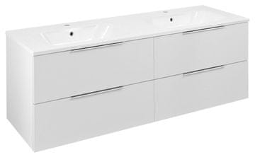 SAPHO CIRASA Zidna Umivaonička Skladišna Jedinica 139,6x52x46cm, Bijeli Sjaj