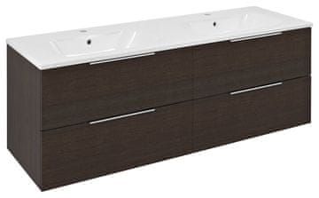 SAPHO CIRASA Zidni Kupaonski Ormar, Dvostruko Umyvadlo, Borovica Rustik, 139,6x52x46cm