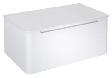 SAPHO KERALA Zidna Umivaonička Ormarića 80cm, Bijela Visoki Sjaj, Mekano Zatvaranje Bez Rukohvata