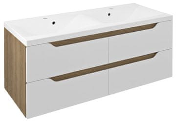 SAPHO WAVE Dvoumjesečna Kupaonska Komoda 120x50x48cm, Bijela/Dub Cuneo