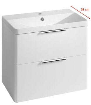 AQUALINE DENEB Zidna Ugradbena Umyvadlová Skříňka sa Zasuvkama, Bijeli Mat, 60,5x55x34,5 cm