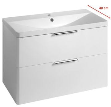 AQUALINE DENEB Zidna Kupaonska Komoda s Ladicama 80x55x39 cm Bijela Mat Izrada