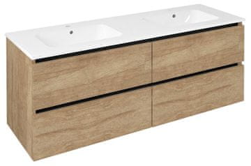 SAPHO Dvostrani ormarić s umivaonicima 140x55x46 cm, hrast alabama