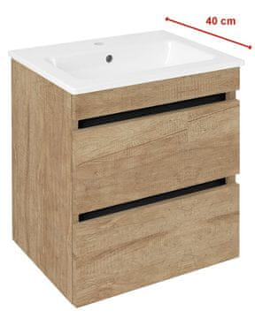 SAPHO EZARA kupaonski ormarić s umivaonikom 48x54x39cm, hrast Alabama