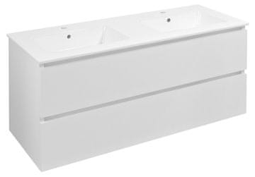 SAPHO EZARA Dvostruka Umivaonička Komoda 120x55x46 cm, Bijeli Sjaj