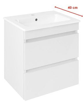 SAPHO Sjajni bijeli ormarić ispod umivaonika 48x54x39cm