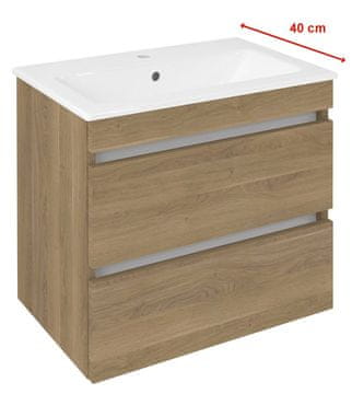 SAPHO EZARA kupaonski ormarić s umivaonikom 58x54x39cm, cuneo hrast