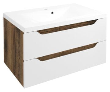 SAPHO Elegantna umivaonička konzola 79,7x45x47,8cm, bijela/drvo collingwood