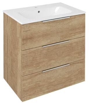 SAPHO CIRASA Kupaonska Komoda 69.8x75x46cm, 3 Ladice, Hrast Alabama