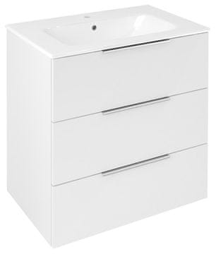 SAPHO CIRASA Umivaonički Ormarić 69,8x75x46cm, 3 Ladice, Bijeli Sjaj