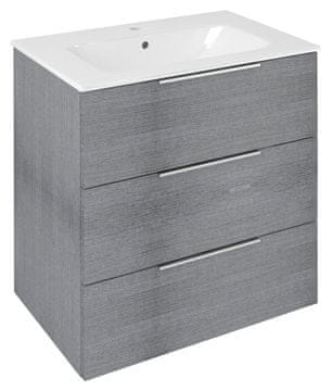 SAPHO CIRASA Umivaonički Ormarić, Dub Srebrni, 70x75x46cm, 3 Ladice